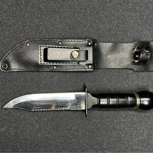 Black Tactical Knife with Sheath